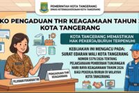[Hanya Ilustrasi] Posko Pengaduan THR Keagamaan Tahun 2026 yang disediakan Pemerintah Kota Tangerang melalui Dinas Ketenagakerjaan untuk memfasilitasi pengaduan pekerja terkait pembayaran THR.