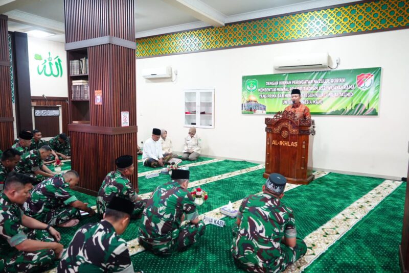 Peringatan Nuzulul Qur’an 1447 H, Korem 052/Wkr Membentuk Prajurit PRIMA dan Perkuat Mental dan Nilai Tauhid