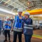 Direktur Utama Krakatau Steel Dr. Akbar Djohan bersama Komisi VI DPR RI, Danantara, dan BP BUMN meninjau fasilitas produksi Krakatau Steel di Cilegon.