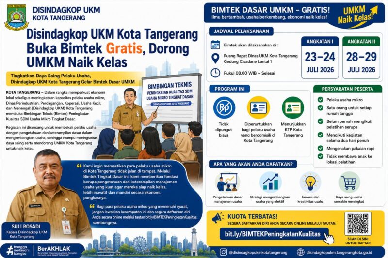 Tingkatkan Daya Saing Pelaku Usaha, Disindagkop UKM Kota Tangerang Gelar Bimtek Dasar UMKM
