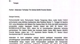 Paseba Sorot Gubernur Banten Soal Tim Seleksi Direksi dan Komisaris BUMD