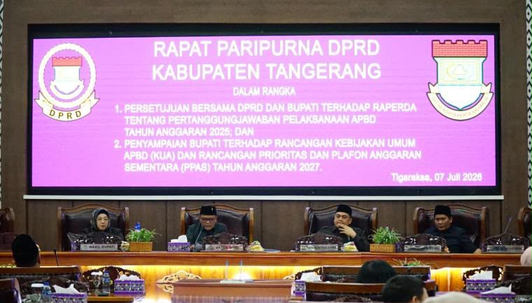 Rapat Paripurna DPRD Kabupaten Tangerang Bahas Pertanggungjawaban APBD 2025 dan KUA-PPAS 2027