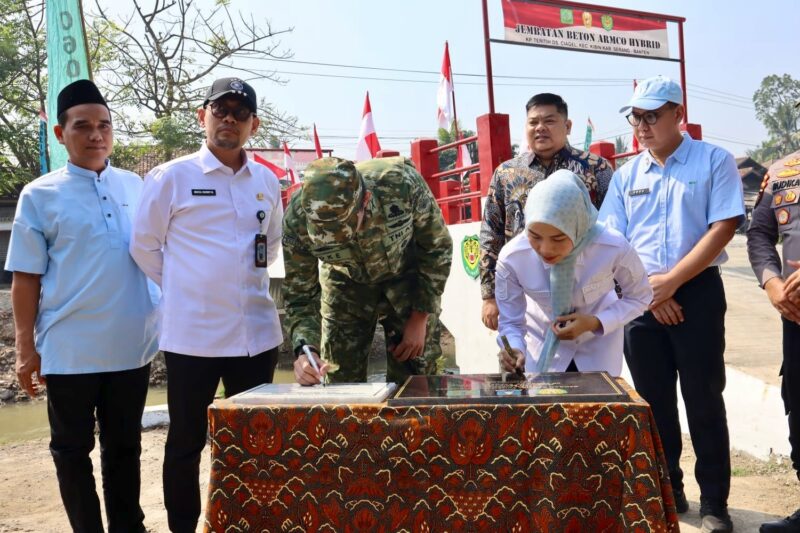Dandim dan Bupati Serang Resmikan Jembatan Beton Armco Hybrid, Permudah Akses Warga Kibin