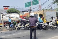 Tiang PJU Roboh di Flyover TipTop, Dishub Kota Tangerang Lakukan Pengamanan dan Rekayasa Lalin