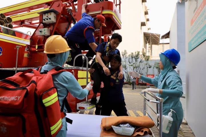 BPBD Kota Tangerang dan RS EMC Gelar Simulasi Tanggap Darurat Kebencanaan