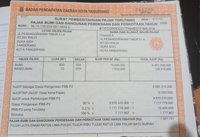 Sambut HUT RI Ke-81, Bapenda Kota Tangerang Berikan Diskon 17 Persen PBB 