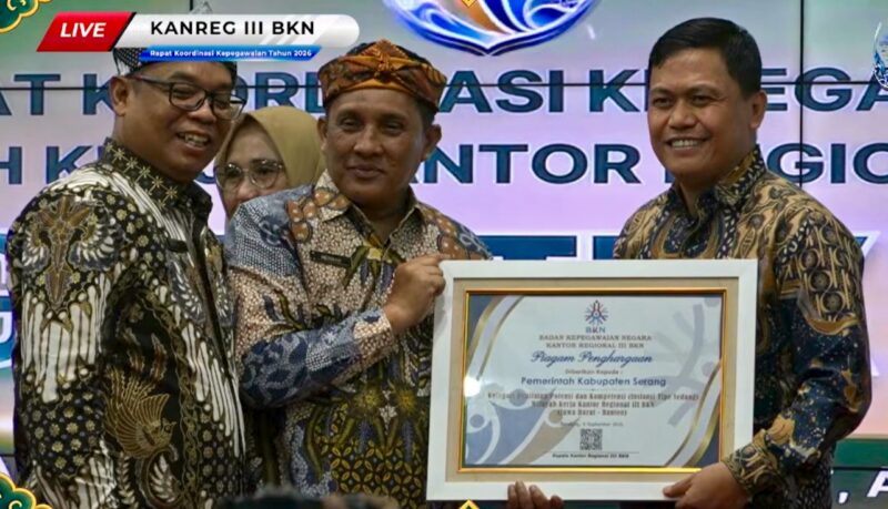 Pemkab Serang Raih Penghargaan Bidang Manajemen ASN dari BKN
